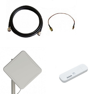 Комплект № А9 : Petra Broad Band MIMO 2x2 3G - 4G(LTE) + модем E8372 + кабельная сборка N-N (15 метров) - 3