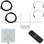 Комплект №А23: AGATA MIMO 2x2 + модем E3372 + роутер 3G-4G USB-WiFi Keenetic 4G (KN-1210)+ кабельная сборка N-N (10 метров)