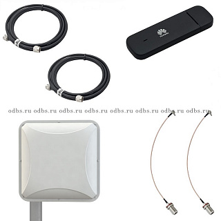 Комплект № А2 : Petra Broad Band MIMO 2x2 3G - 4G(LTE) + модем E3372 + кабельная сборка N-N (10 метров) - 5
