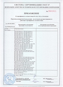 Приложение к сертификату RF-Link