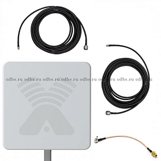 Комплект: ZETA MIMO (1800-2600 МГц) + 2 кабельные сборки N-male - SMA-male - 15 метров 5D-FB + 2 пигтейла SMA (Female) - CRC9 - 1