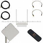 Комплект №А5 : Petra Broad Band MIMO 2x2 + модем E3372+ роутер 3G-4G USB-WiFi Keenetic 4G (KN-1210)+ кабельная сборка N-N (10 метров)