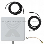 Комплект: Agata MIMO (1700-2700 МГц) + 2 кабельные сборки N-male - SMA-male - 15 метров 5D-FB + 2 пигтейла SMA (Female) - CRC9